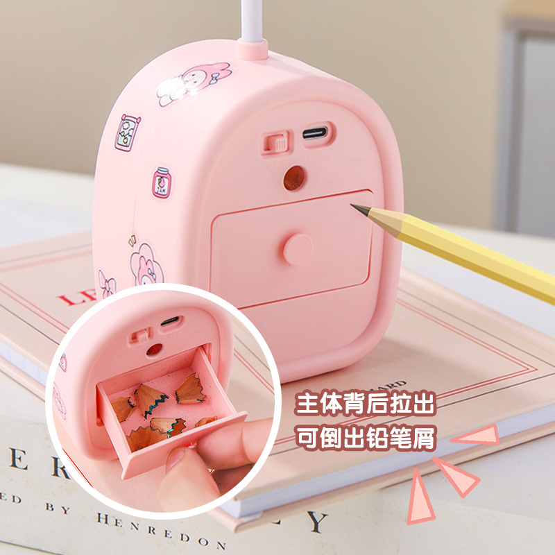 Cute Pet Mini Space Capsule Pencil Sharpener Table Lamp Student Desk Ornaments Small Night Lamp Led Rechargeable Pencil Sharper Table Lamp