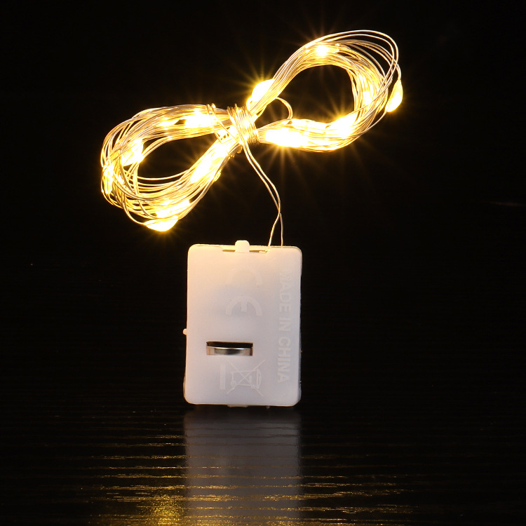 Led Button Battery Small White Box Colorful Flowers Lighting Chain Wholesale Christmas Tree Decoration Copper Wire Atmosphere String