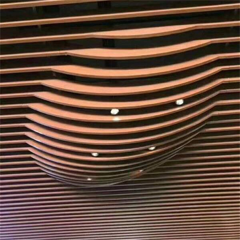 铝方通 u型槽吊顶天花 仿木纹造型铝方通 弧形铝型材 配万能龙骨