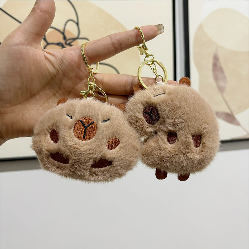 mini capabala capybara keychain pendant cute plush toy doll doll bag ornaments
