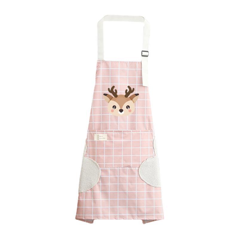 2022 New Plaid Canvas Apron Kitchen Special Anti-Dirty and Oil-Proof Two Sides with Hand Towel Apron Wholesale