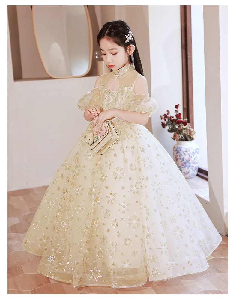 女童礼服花童公主裙六一新款儿童主持人钢琴演出服小女孩蓬蓬纱春