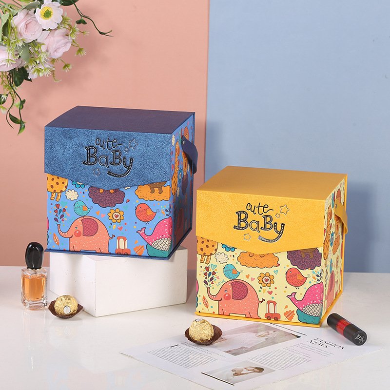 卡通童趣礼品盒批发可爱图案结婚新娘伴手礼礼盒情节人礼物包装