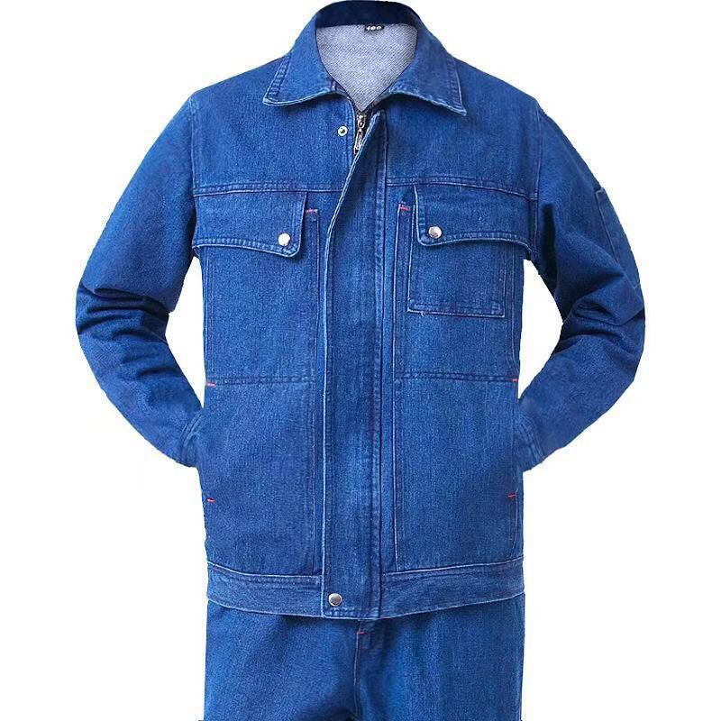 Denim Welding Work Clothes Suit Men and Women Labor Protection Clothing Welder Anti-Scald Thickening Wear-Resistant Cotton Workshop Factory Clothing Work Clothes