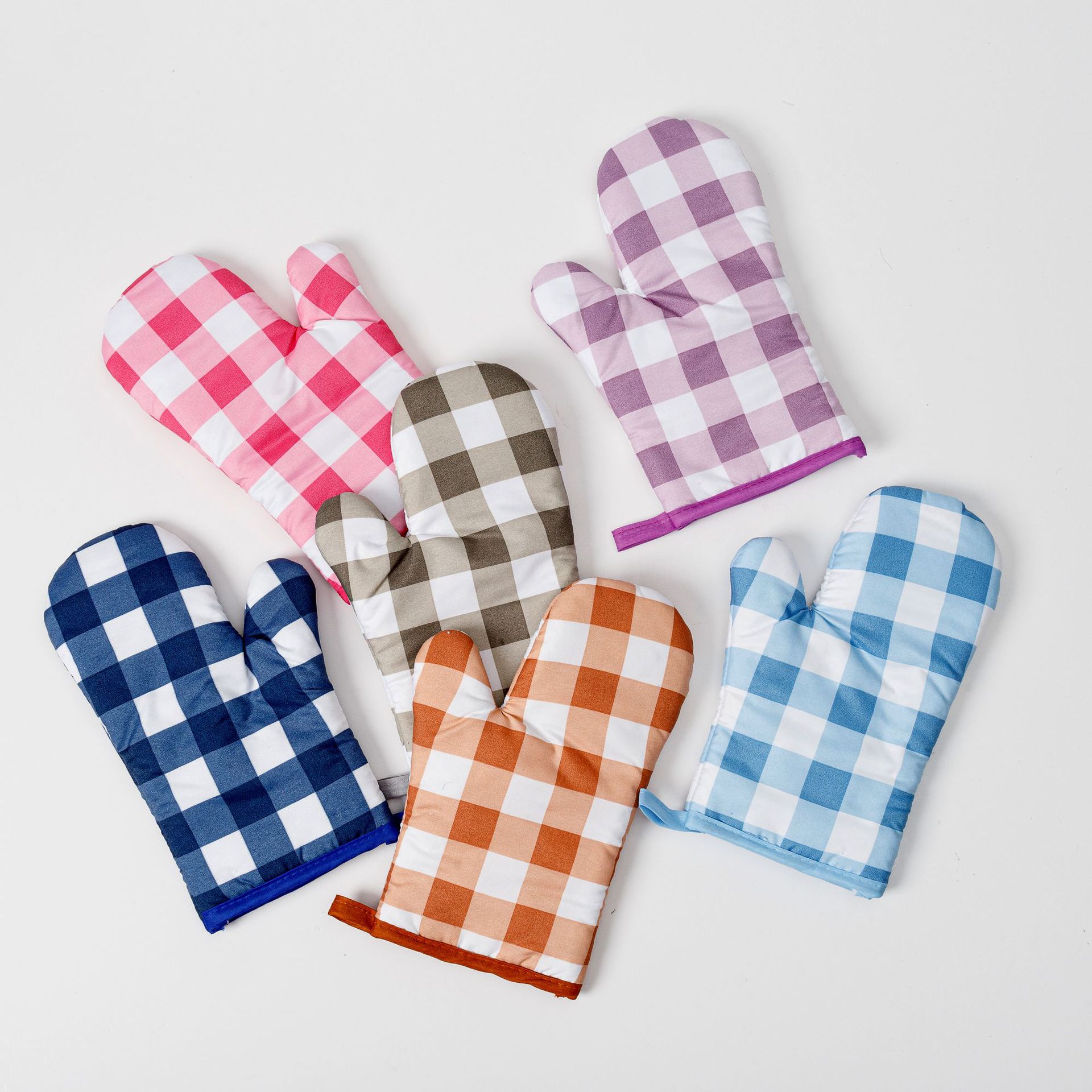 Classic Plaid Series Microwave Oven Gloves Heat Proof Mat Baking Heat Insulation Gloves Casserole Anti-Scald Heat Insulation Gloves Wholesale