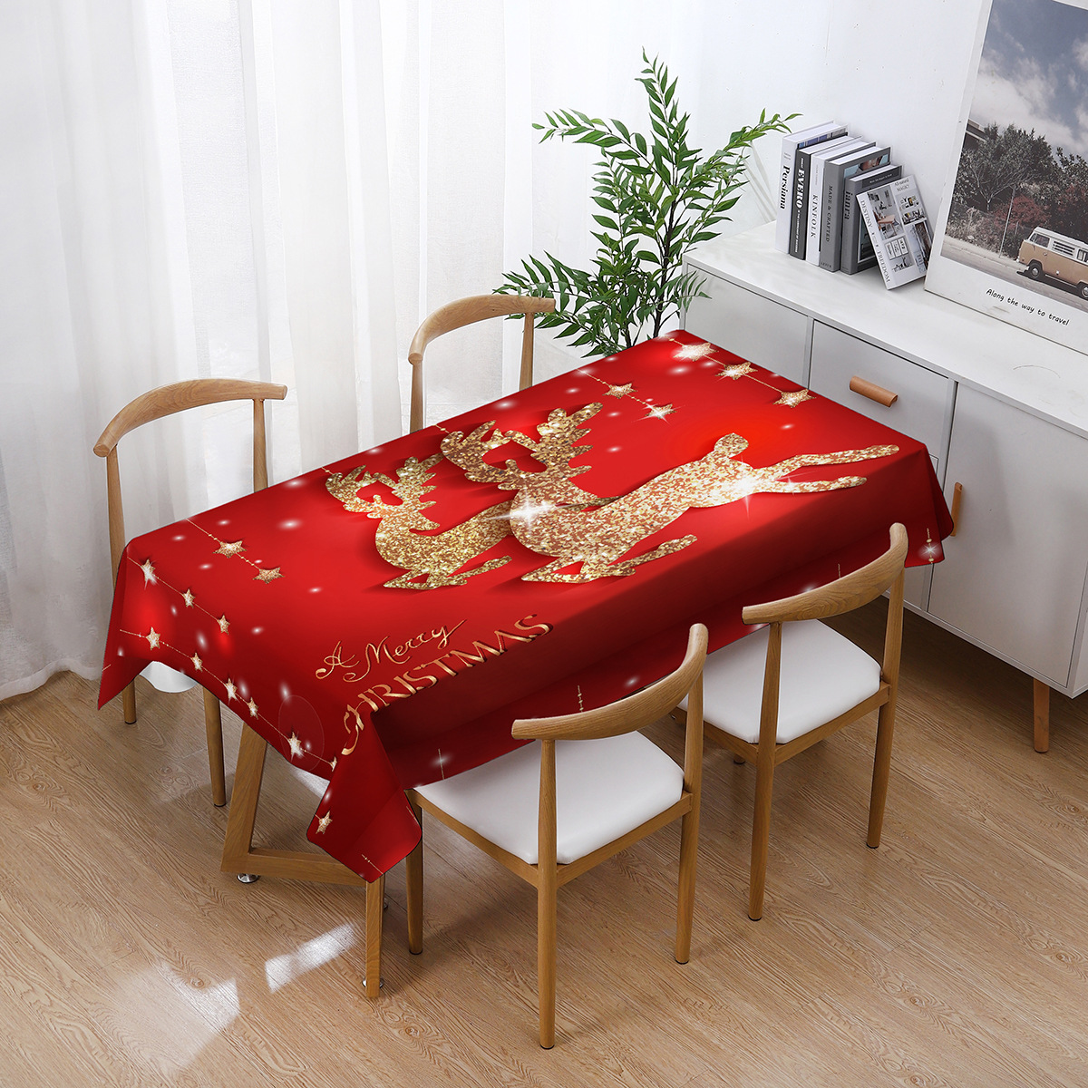 SOURCE Manufacturer Cross-Border New Arrival Christmas Tablecloth Printing Oil-Absorbing Absorbent Tablecloth New Year Decoration Festive Pattern