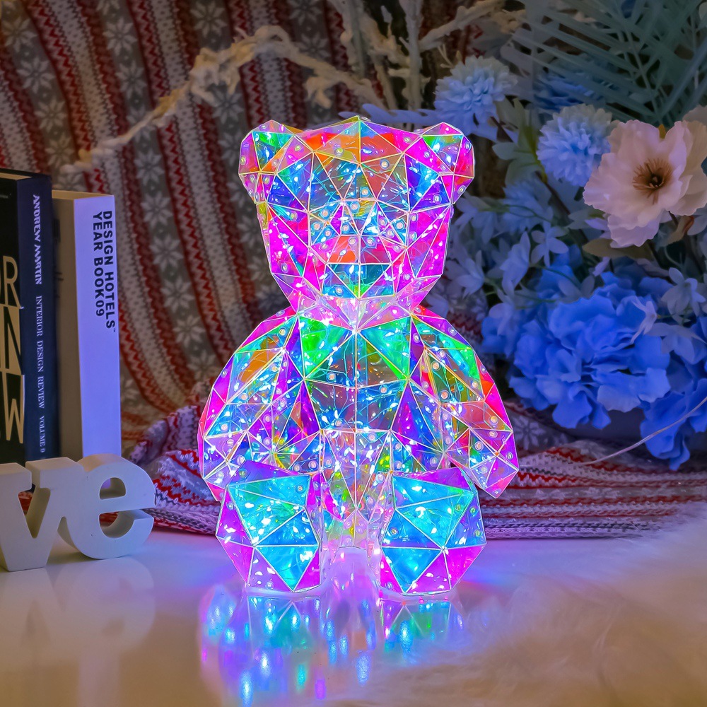 Cross-Border Amazon Internet Celebrity Magic Color Cut Bear Valentine's Day Confession Gift Box DIY Creative Bear Decorative Lamp