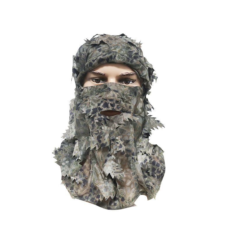 Camouflage Mask Outdoor Camping Hunting Hunting Training 3D Leaves Face Mask Cap One Camouflage Bust Mask