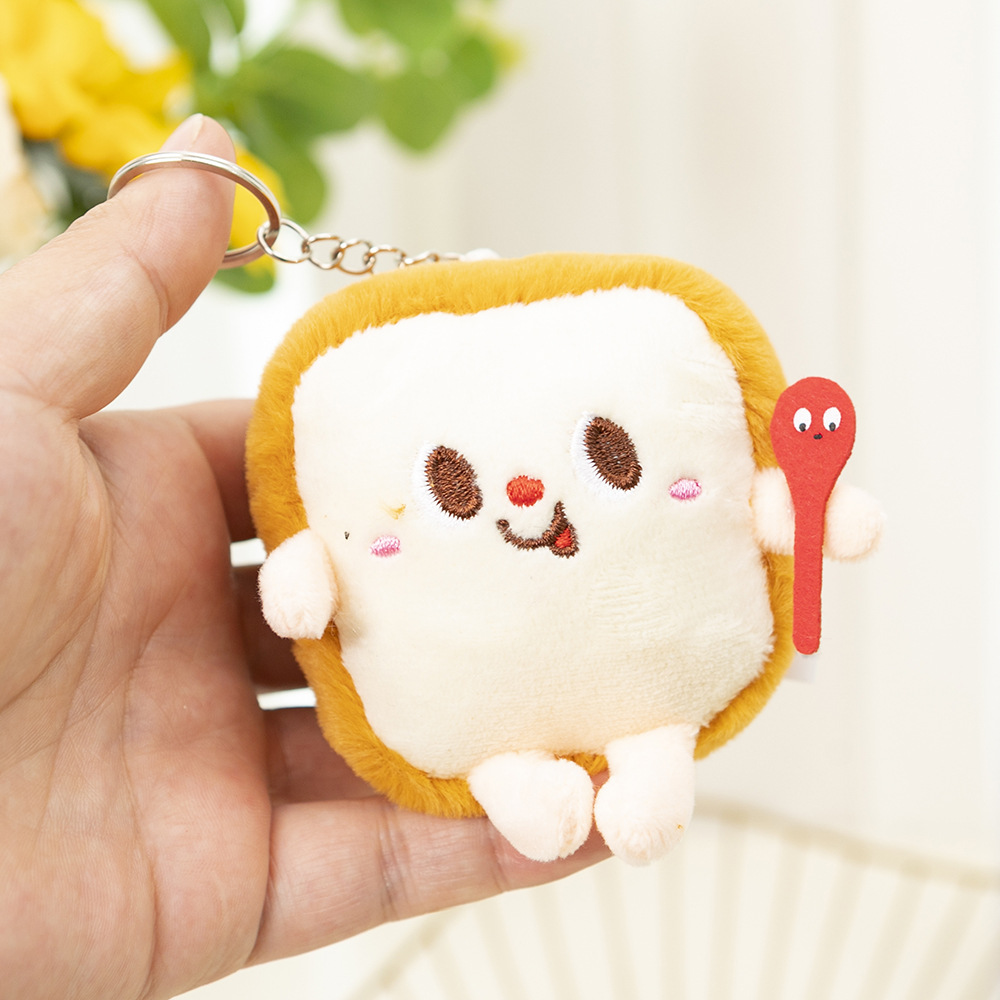 New Cute Hamburger Hot Dog Chicken Leg Plush Pendant Little Doll Boutique Prize Claw Doll Schoolbag Pendant Keychain