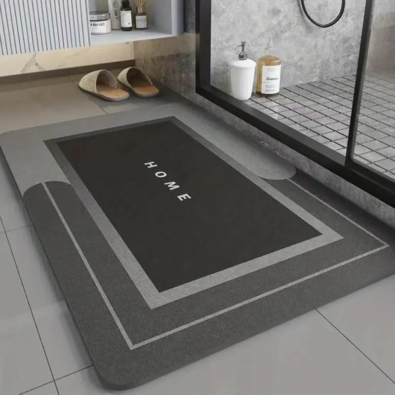 跨境简约卫生间硅藻泥地垫浴室门口吸水速干防滑垫厨房脚踏垫子
