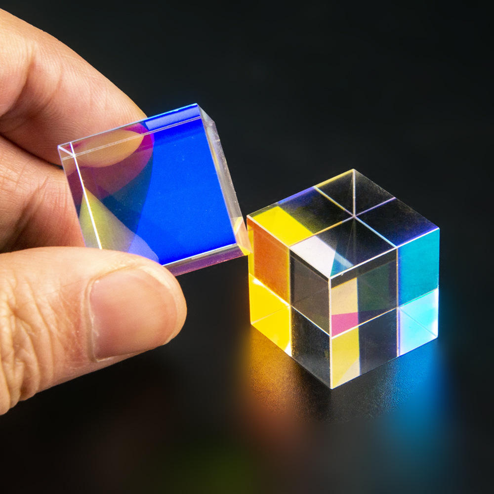 六面光合色棱镜光学玻璃分光棱镜凸透镜镜片镀膜胶合透镜光之立方