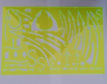 精雕 腰子型 战术尺 汉字字母尺 异形镂空设计珠宝PVC绘画模板