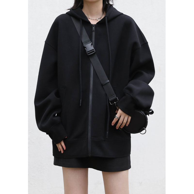 2023 Autumn New Hooded Fashion French Thickened Sweater Cardigan Coat Women's Spring and Autumn Mid-Length Autumn and Winter Women's Clothing