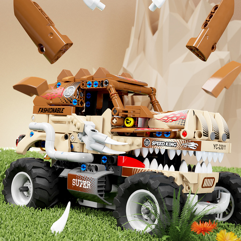 恐龙积木兼容乐高科教育电动遥控霸王龙拼装益智男孩子玩具5-12岁