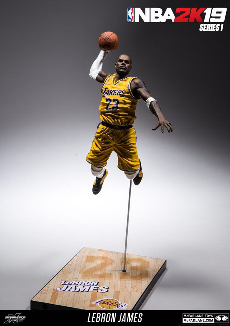 麦克法兰nba篮球明星 2k19詹姆斯珍藏版篮球架模型人偶公仔手办