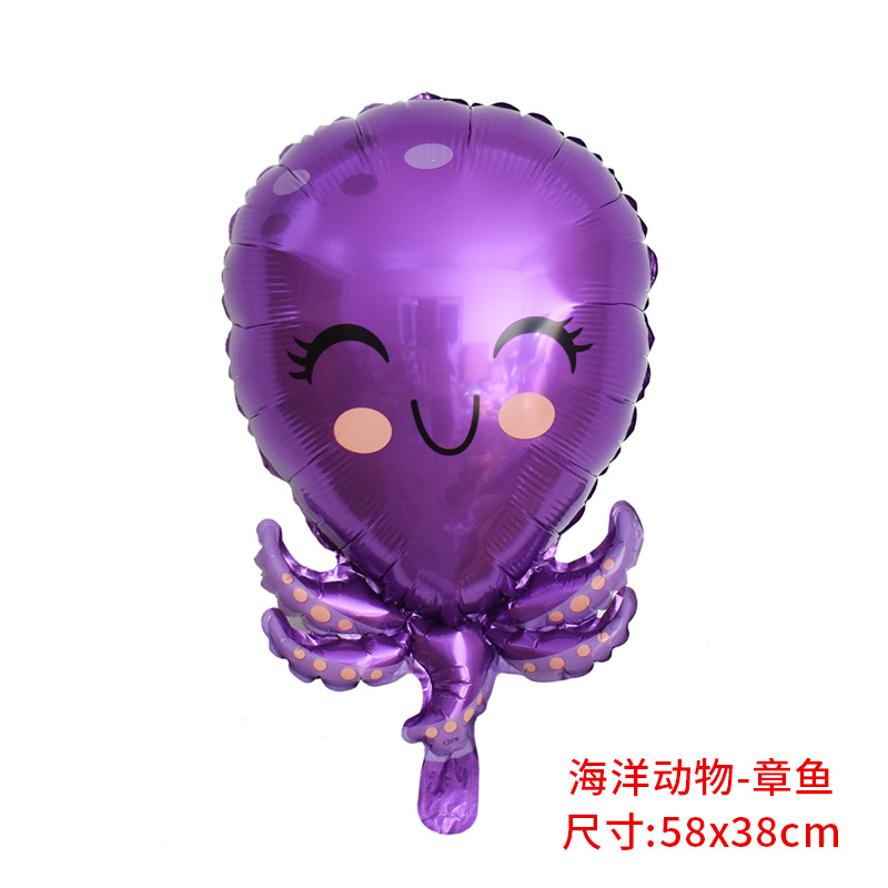 Marine Animal Octopus Crab Seahorse Octopus Aluminum Film Balloon Birthday Wedding Party Festival Decorations Arrangement