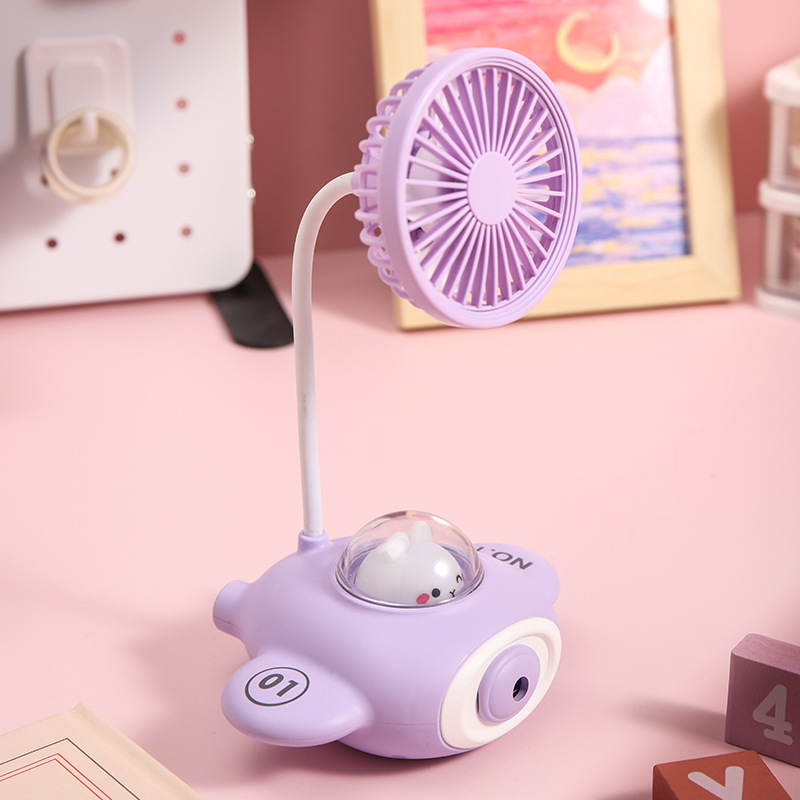 Cross-Border Aircraft Fan Usb Rechargeable Children Ambience Light Students Do Homework Pencil Sharpener Desktop Fan Gift