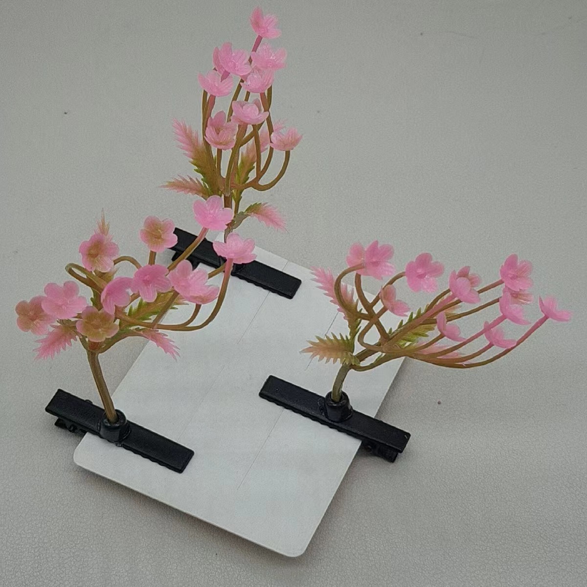 跨境卖萌小草五叶粉花朵发夹温柔樱花顶夹少女甜美女百搭儿童礼品