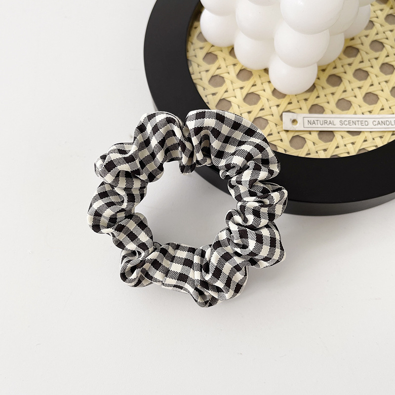 JK Set Small Intestine Hair Ring Korean Ins Plaid Hair Accessories Hair Rope Trending Girl Children Head Rope Headdress Wholesale