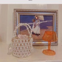 珠子包法式镂空diy材料编织串珠珍珠包圆桶水桶包手提包跨境厂家