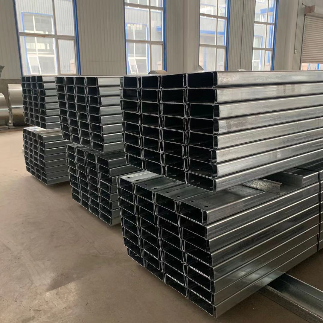 定制冲孔冷弯镀锌c型钢太阳能光伏支架厂房墙面钢结构檩条