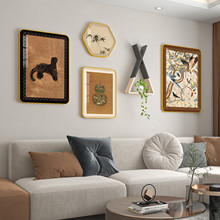 轻奢北欧客厅装饰画创意组合壁画现代简约沙发背景墙中古风小清新