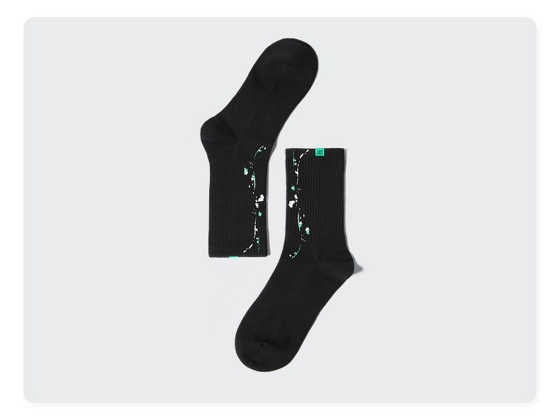 inf配饰|2021新款潮牌不规则泼墨涂鸦夜光中筒袜子ins情侣运动袜