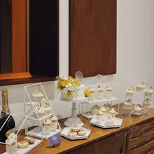 欧式冷餐茶歇摆台白色蛋糕点心托盘架子生日装饰甜品台展示架摆件