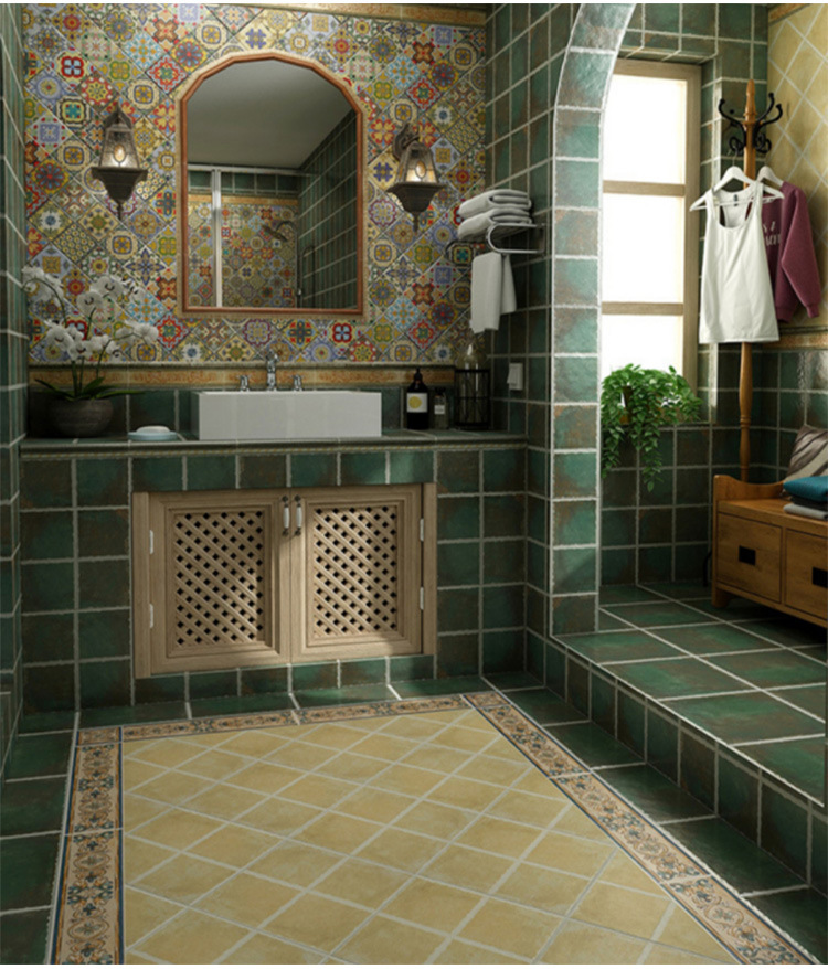 美式复古厨房卫生间300x300仿古砖浴室墙砖阳台防滑地砖餐厅瓷砖