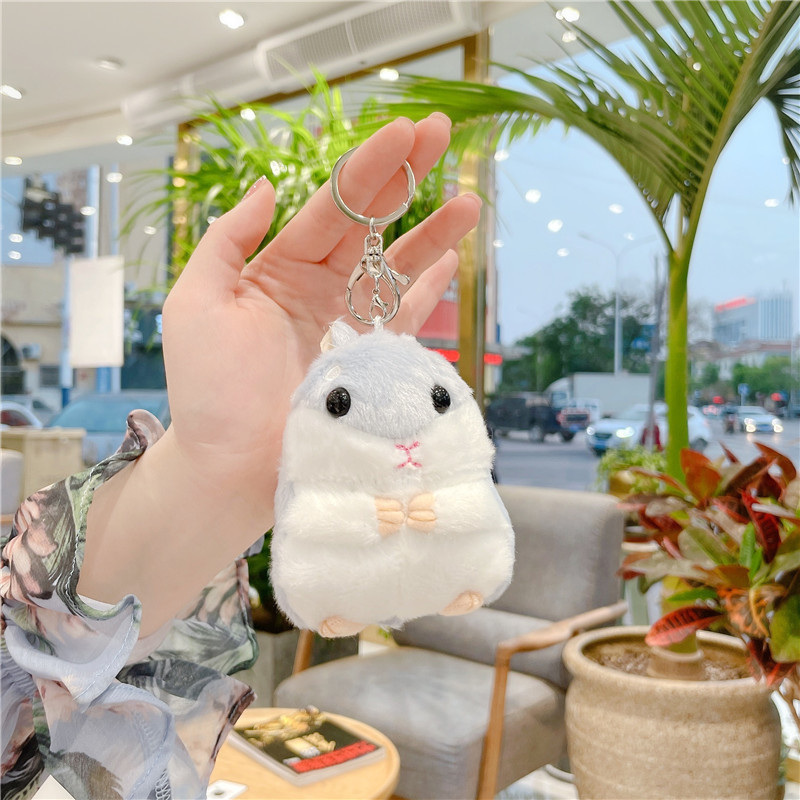 Cute Hamster Plush Toy Doll Schoolbag Pendant Little Hamster Key Chain Girl Gift Keychain Doll