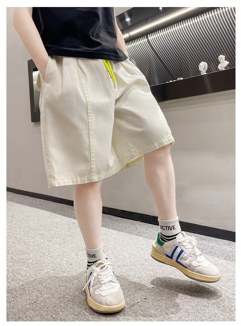 跨境男童夏装运动短裤时髦纯色休闲中裤2022新款夏季宽松五分裤子