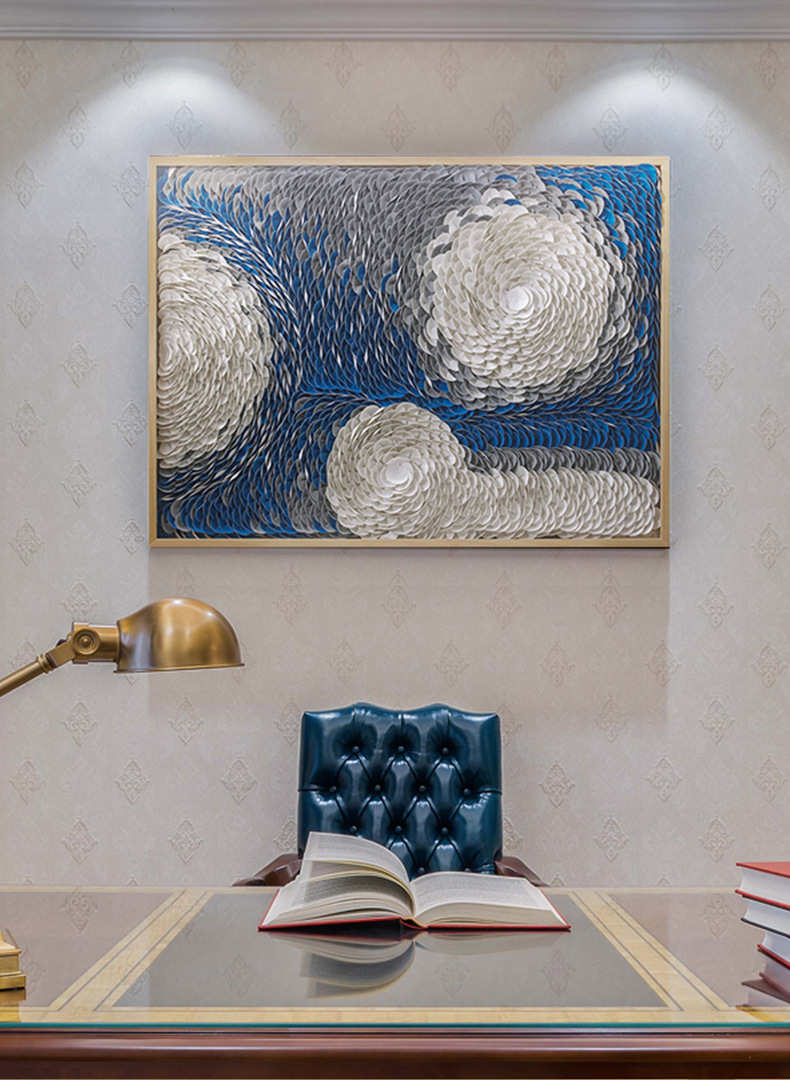 后现代皮革艺术实物画客厅玄关卧室个性装饰画样板房酒店立体挂画