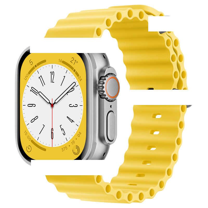 Applicable to Apple Ocean Strap Original Buckle Same Style 8 Ultra/Iwatch8 Generation Apple Silicone Watch Strap