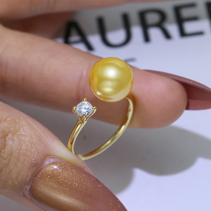 diy配件 s925纯银简约百搭珍珠戒指指环手饰空托 手工戒托半成品