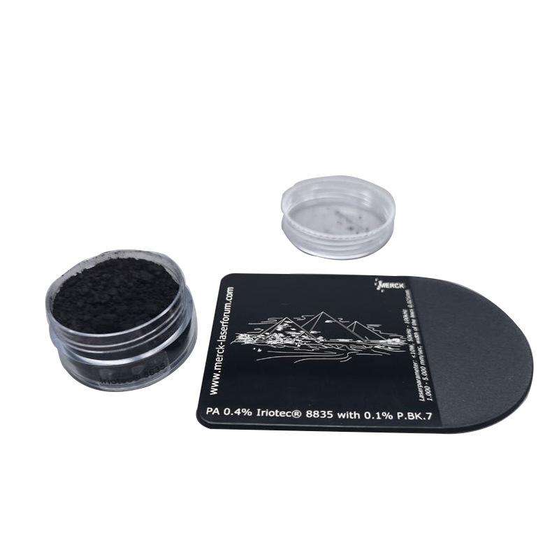 iriotec8835默克黑打白激光打标粉 pp pe pa尼龙黑雕白镭雕粉