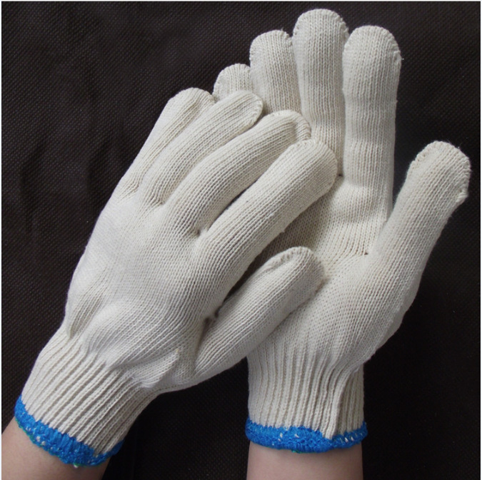劳保手套棉线手套防护工作纱手套白色纱线手套耐用劳动线手套