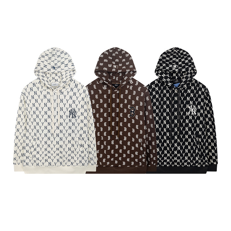 韩国mlb老花满印ny秋季新款套头休闲宽松男女情侣连帽卫衣-阿里巴巴