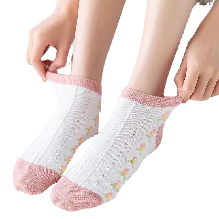 Socks Women's Socks Summer Thin Ins Trendy Cute Japanese Style Cotton Socks Low-Cut Pink Low-Cut Breathable Ankle Socks Women