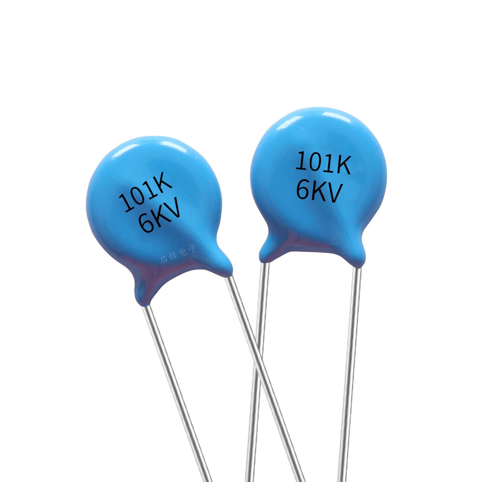 高压瓷片电容6kv101k 100pf 片径6mm 脚巨5mm