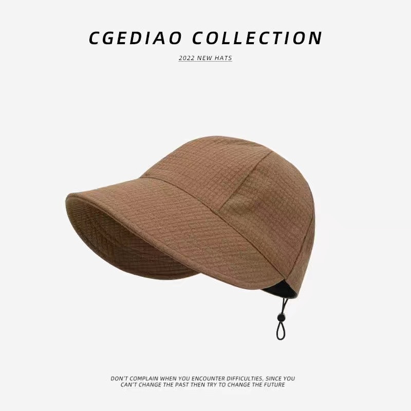 Hat Female Face-Looking Small Face-Covering Peaked Cap Summer Thin Quick-Drying Sun Hat Wide Brim Sun Protection Basin Hat Fisherman Hat Tide