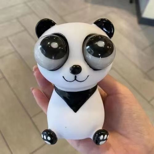Tiktok Same Style Decompression Funny Panda Glaring Squeeze Eye Burst Panda Doll Vent Children's Toy Pressure Reduction Toy