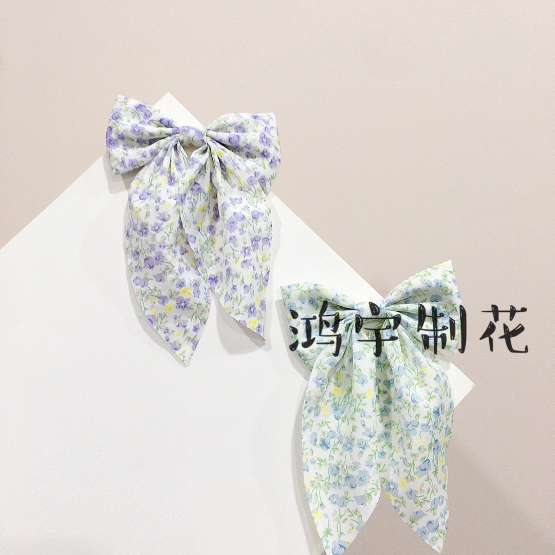 新款韩版东大门发饰小清新碎花蝴蝶结发夹鸭嘴夹顶夹头饰发夹女