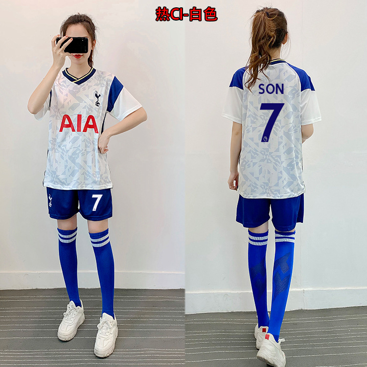 韩版足球服女套装儿童运动足球训练服学生比赛队服c罗梅西足球衣