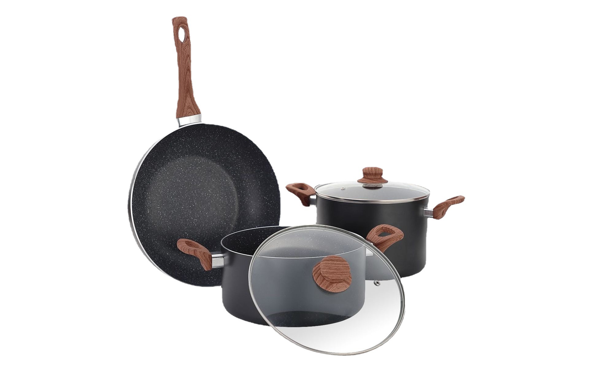 益品弘礼品锅具五件套装锅汤锅煎锅牛排锅granite