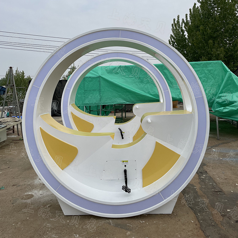 户外景区无动力设备脚踏发电发光单车 网红动感喷泉亲子游乐装置