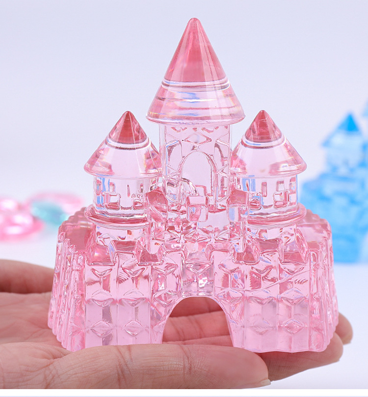 儿童宝石玩具亚克力塑料钻石女孩益智仿水晶小公主七彩色水晶城堡