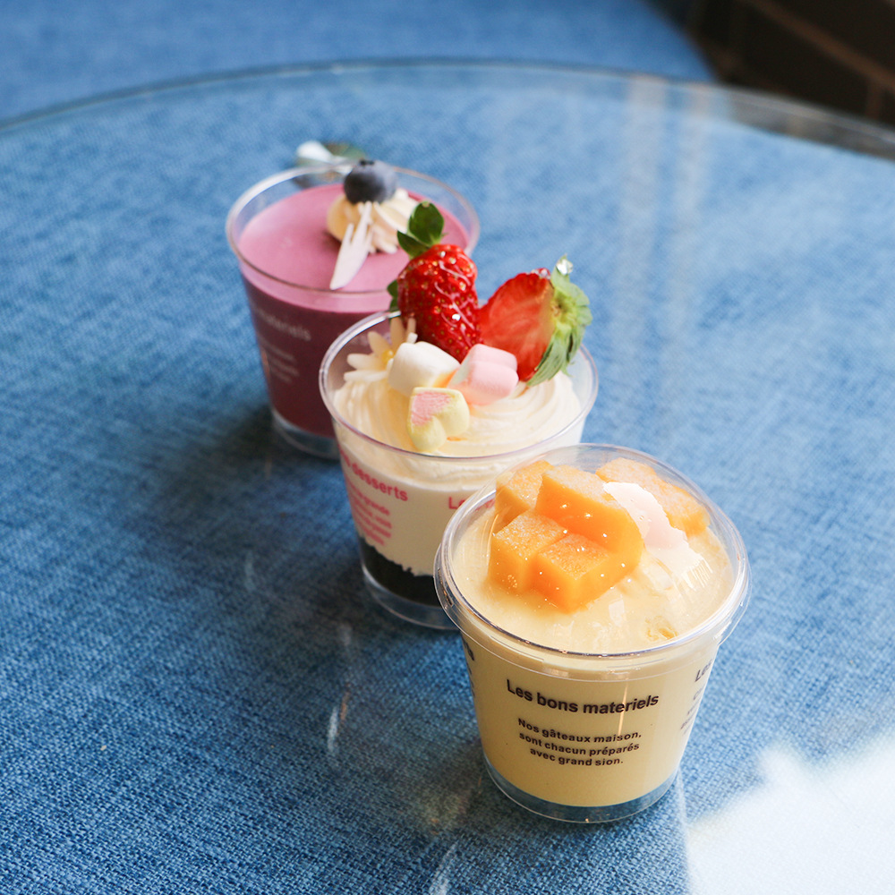 一次性木糠杯蛋糕杯圆形慕斯杯子带盖布丁甜品提拉米苏杯透明塑料