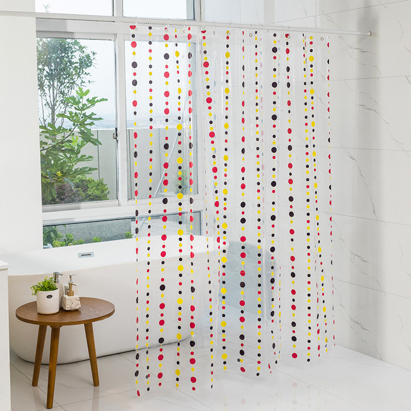 [Muqing] Simple Shower Curtain Bathroom Bath Waterproof and Mildew-Proof Household Decorative Partition Curtain Factory Wholesale