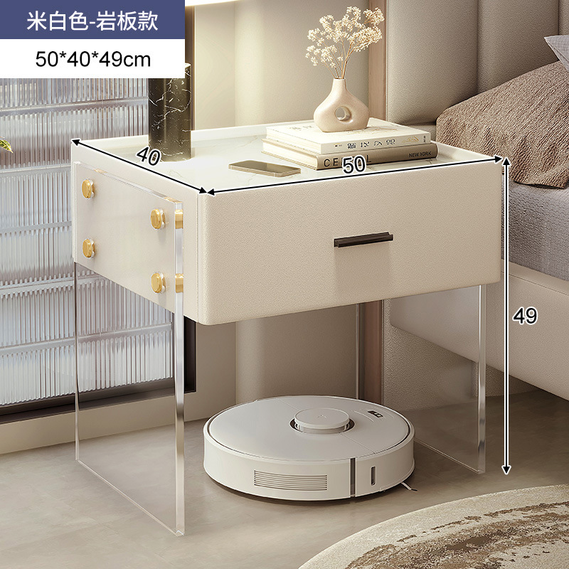 Hanging Bedside Table 2023 New Acrylic Intelligent Modern Simple Bedroom and Household Solid Wood Password Lock Storage Cabinet