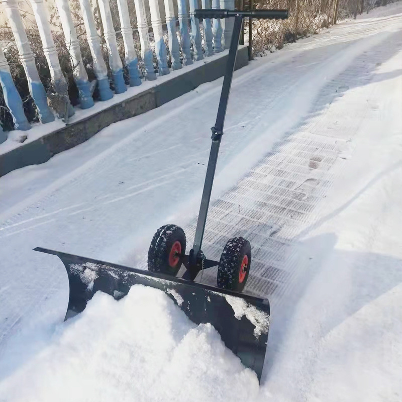手推式轮式推雪铲 除雪铲 推雪板 扫雪器加厚铲雪锹农用除雪工具